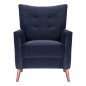 dark navy royal blue armchair sofa-chair front view