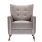 grey taupe steel armchair sofa-chair front view