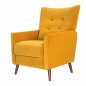 mustard yellow saffron armchair sofa-chair front-left view