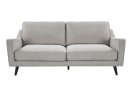  grey greige fabric sofa black legs front view