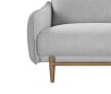 silver gray linen sofa 3 seater ash gray legs front view obscured left