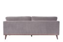 mink velvet stone gray velvet sofa 3 seater walnut legs back view